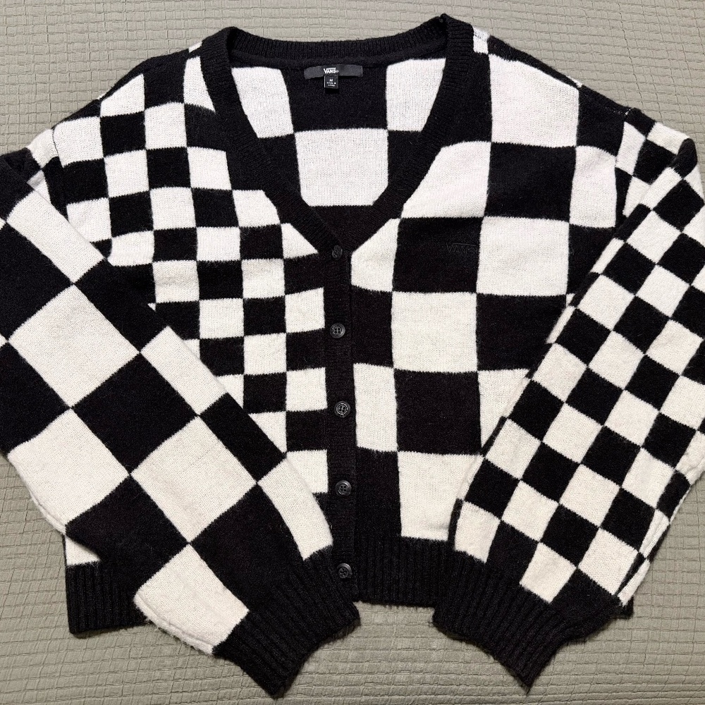 Van's Checkered Cardigan - Size Medium